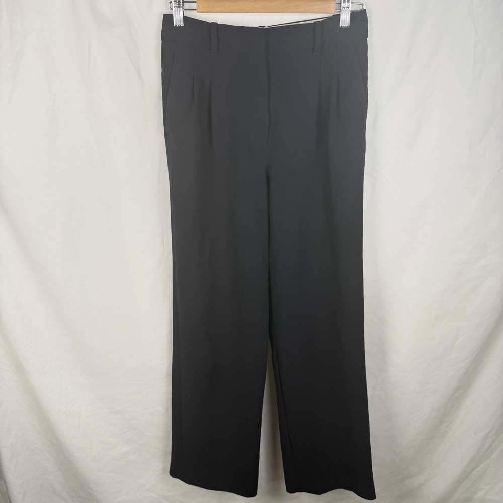 Aritzia Wilfred The Effortless Pant Black Japanese Crepette Wide Leg High Rise